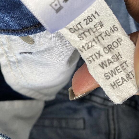 AMO Jeans Stix Crop Sweetheart Jeans Dark Wash Cotton Blend Made in USA Size 25 - Picture 7 of 12
